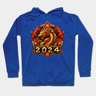Wooden Gold Red Dragon 2024 No.6 Hoodie